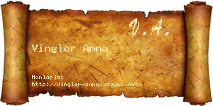 Vingler Anna névjegykártya